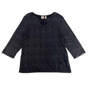 Chicos NWT New with tags black shimmer top XL